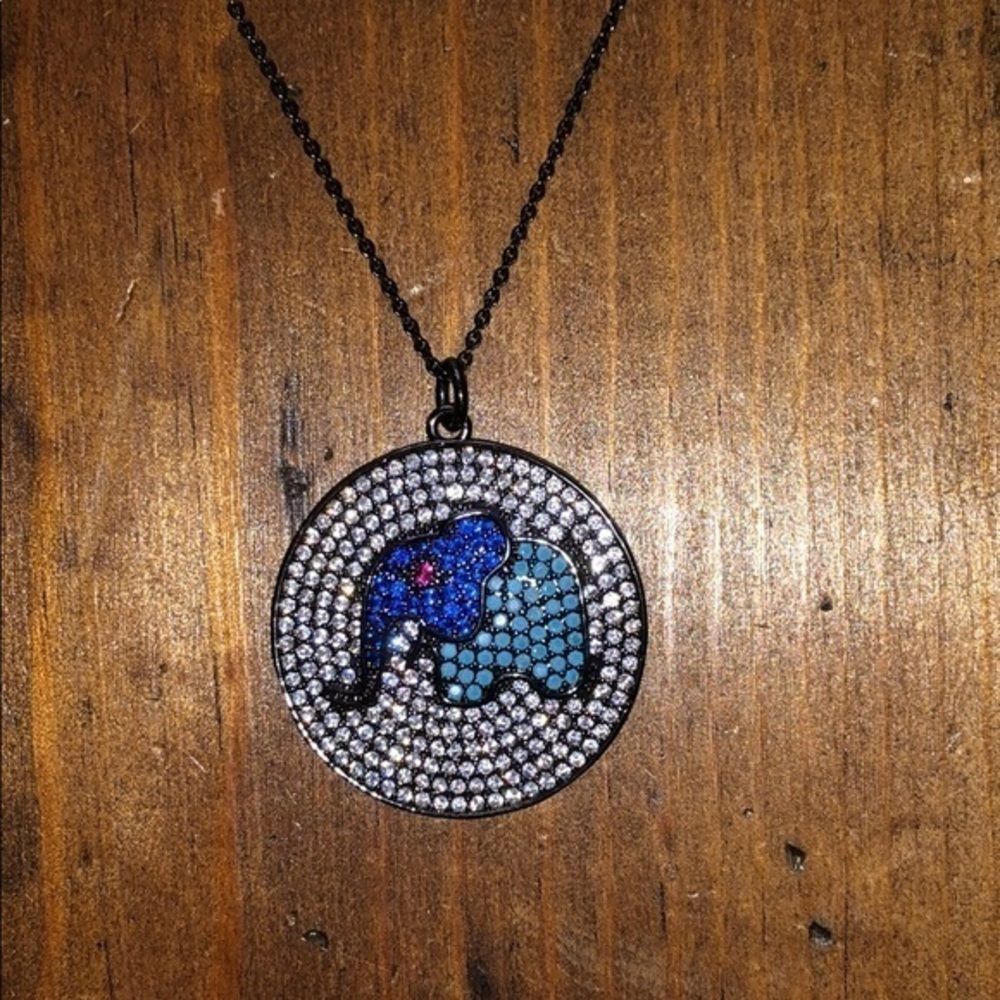 Lucky Elephant Necklace with Cubic Zirconi…
